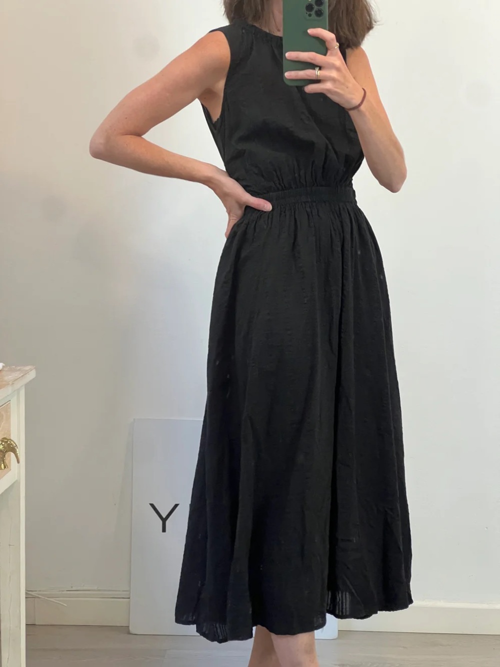 Mango Sleeveless open back Midi Dress with Elastic Waist NWT